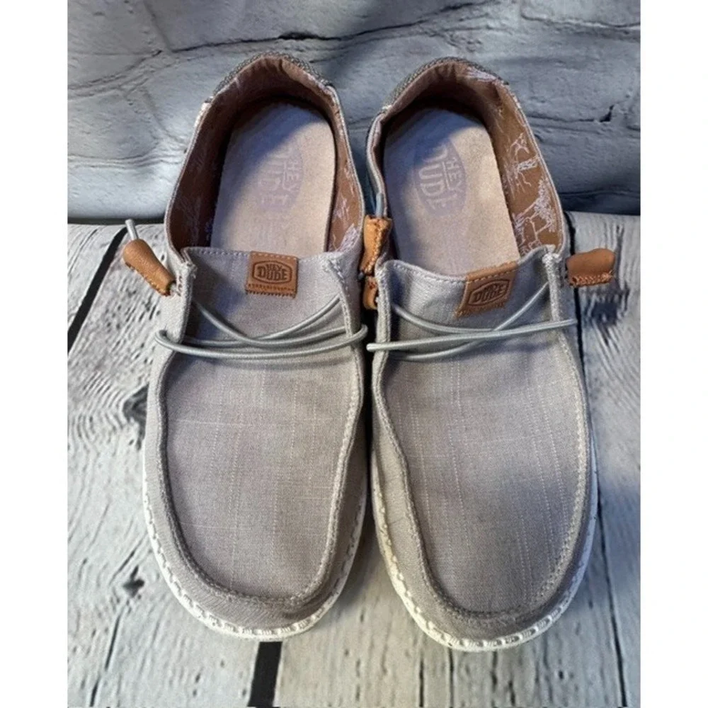 Hey Dude Wendy Washed Canvas Women's Size 8 Casual Shoes Charcoal Grey EXCELLENT